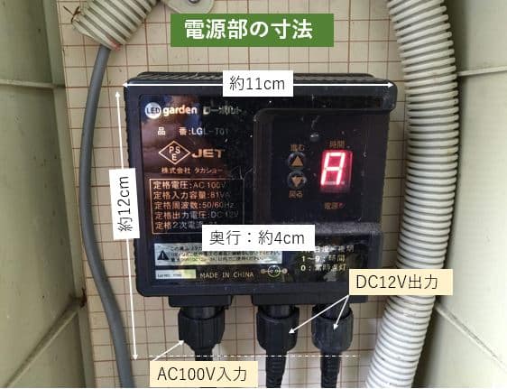 電源部寸法等