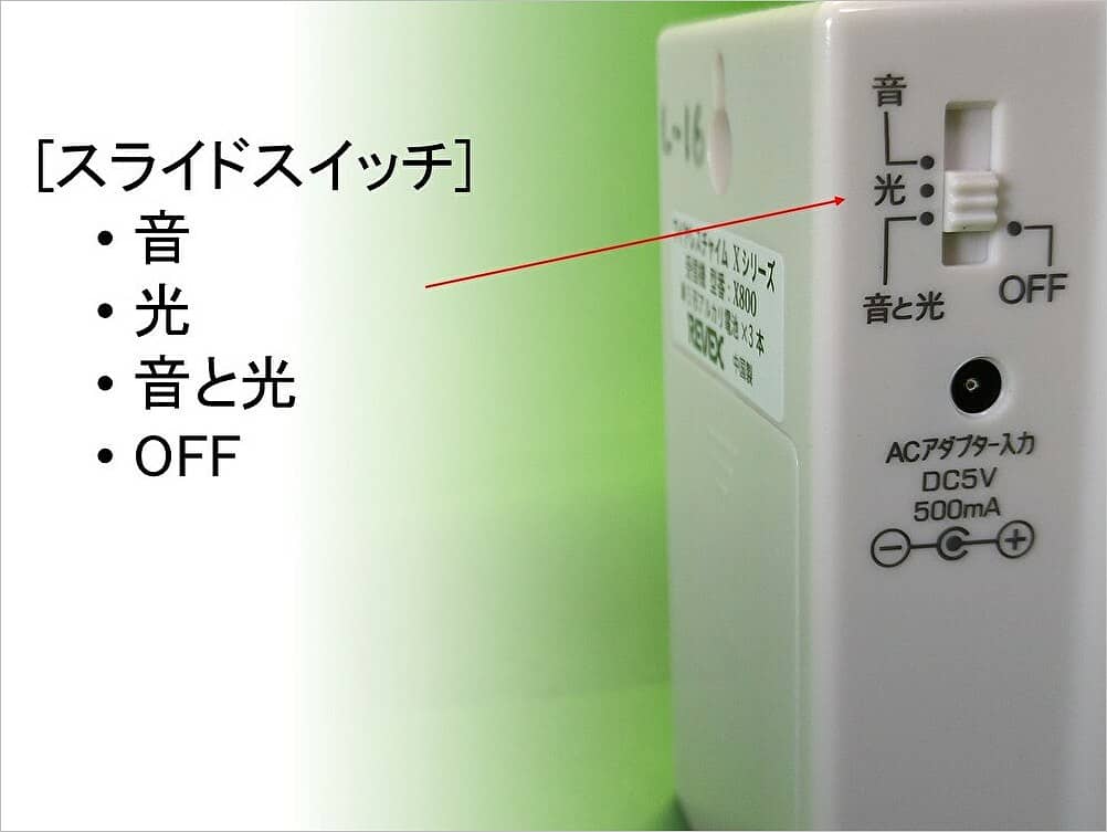 音と光の切り替えスイッチ